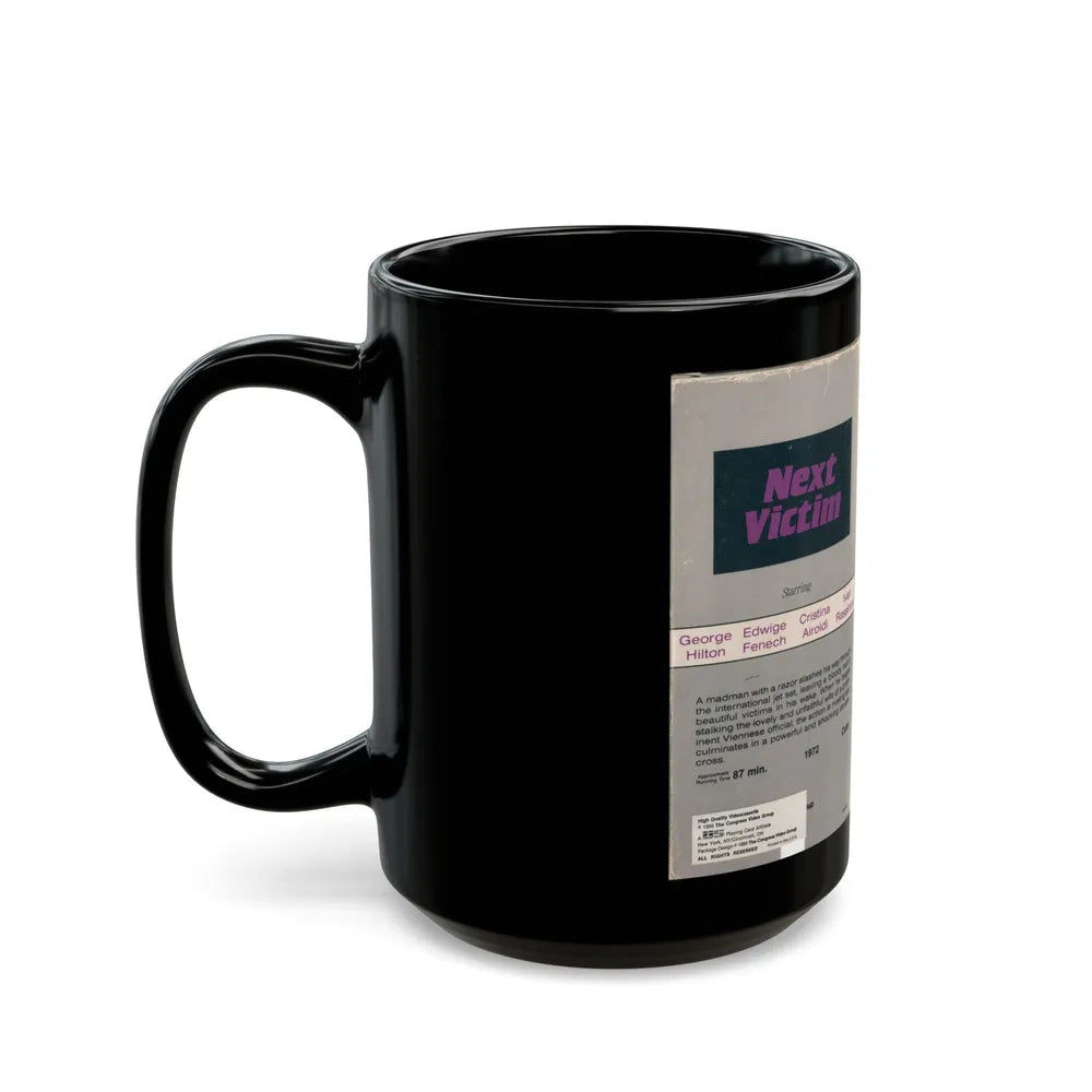 NEXT VICTIM (VHS COVER) - Black Coffee Mug-Go Mug Yourself