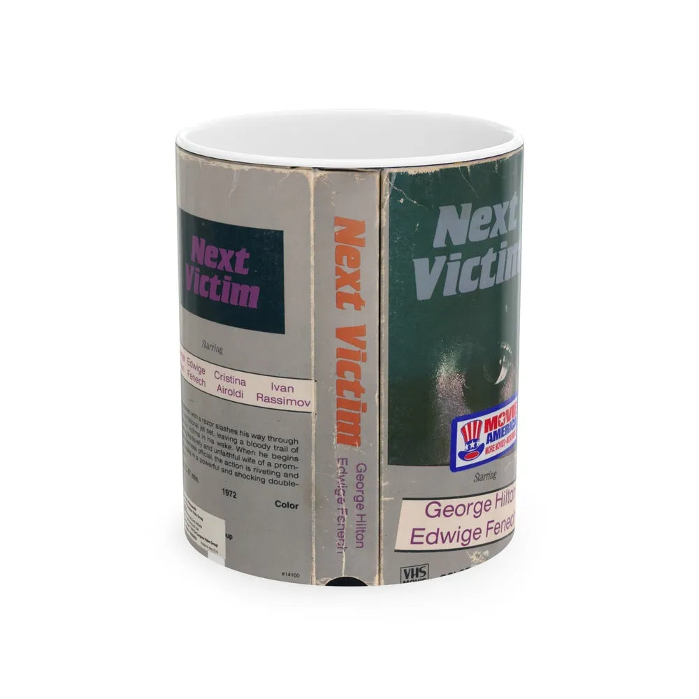 NEXT VICTIM (VHS COVER) - White Coffee Mug-11oz-Go Mug Yourself