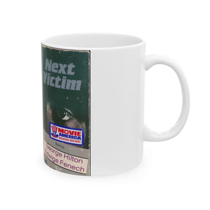 NEXT VICTIM (VHS COVER) - White Coffee Mug-Go Mug Yourself