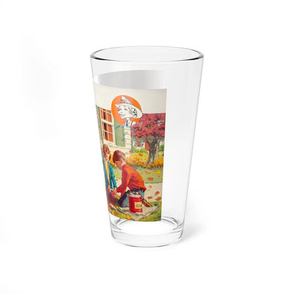 NFPA advertisement, Sparky Says (Magazine Illustration) Pint Glass 16oz-Go Mug Yourself