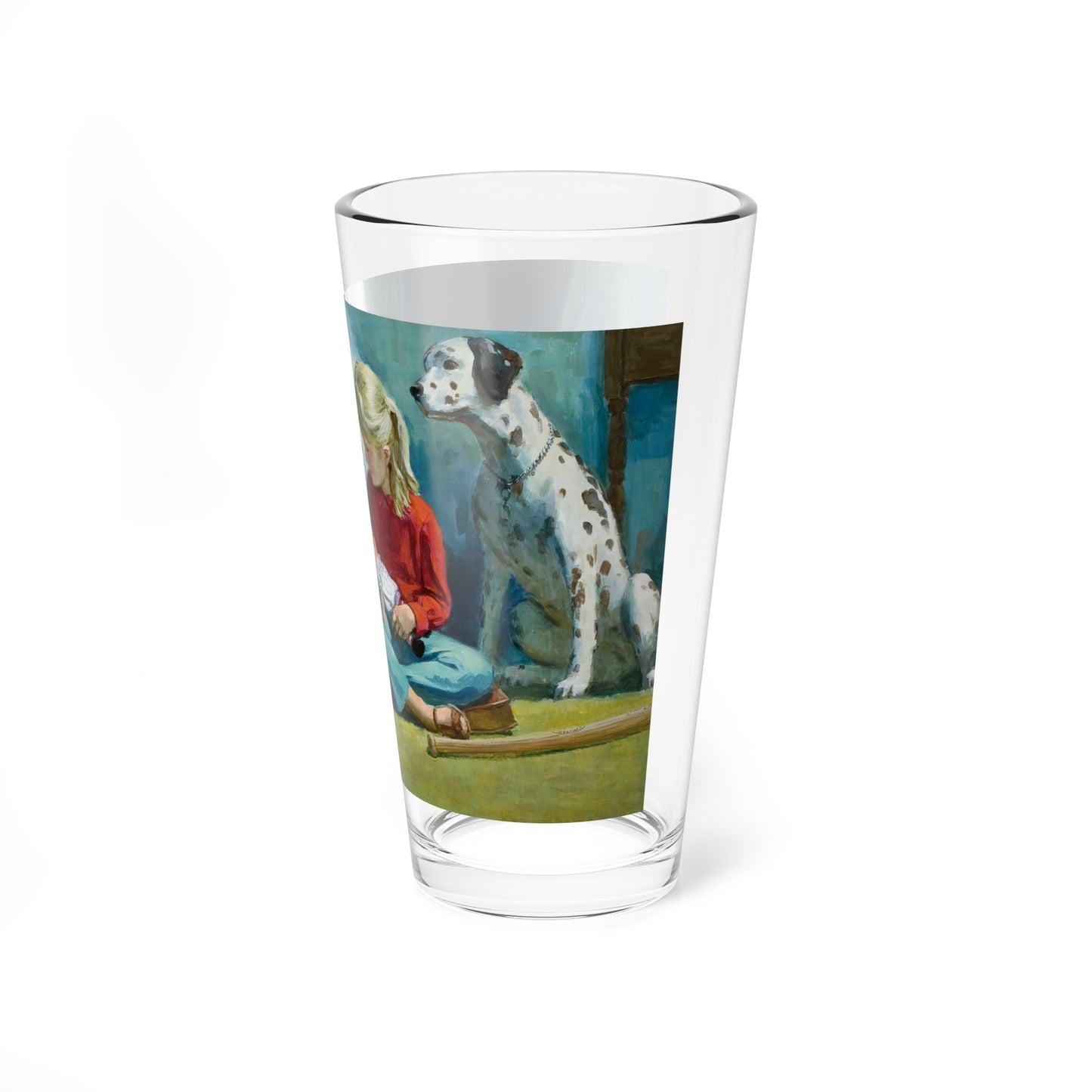 NFPA- Boy and Girl Playing (Magazine Illustration) Pint Glass 16oz-Go Mug Yourself