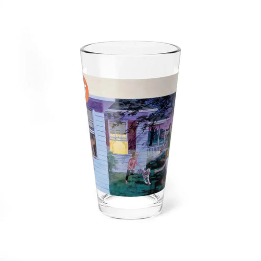 NFPA- Family Nighttime Fire Drill (Magazine Illustration) Pint Glass 16oz 16oz - Go Mug Yourself