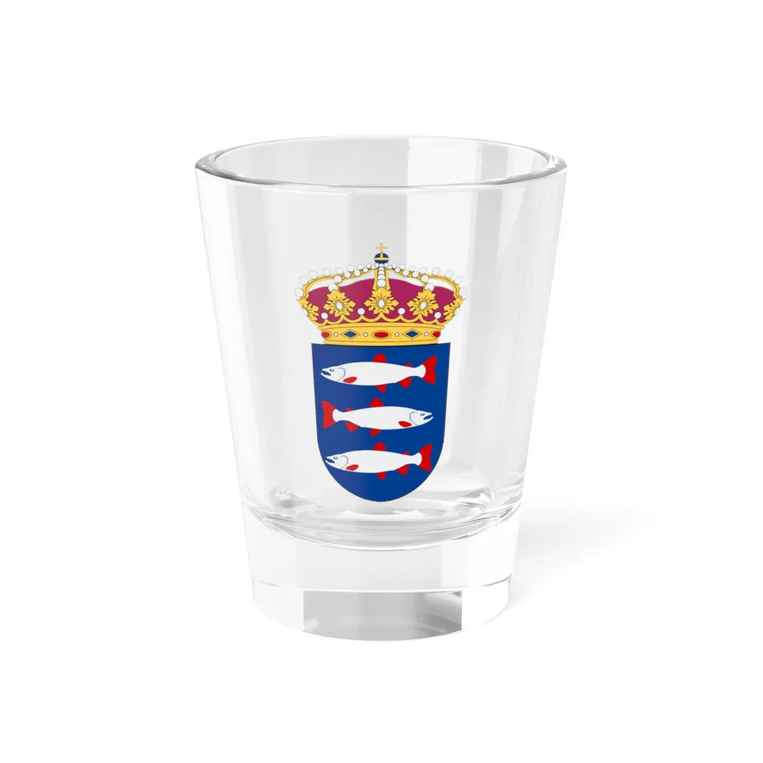 Ångermanland vapen med kunglig krona (Sweden) (Coat of Arms) Shot Glass 1.5oz 1.5oz - Go Mug Yourself