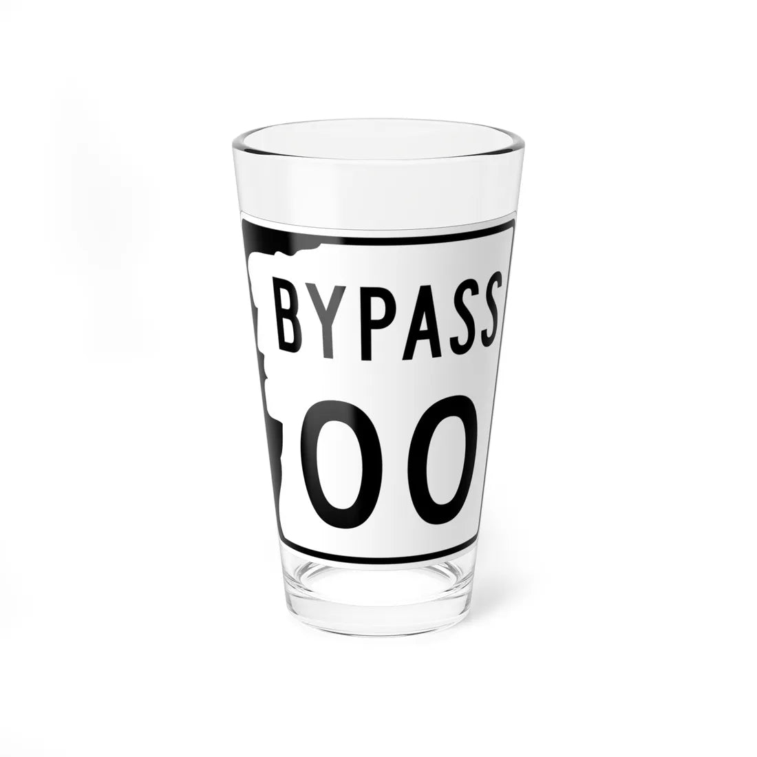 NH Route 00 Bypass template (New Hampshire) (Road Sign) Pint Glass 16oz 16oz - Go Mug Yourself