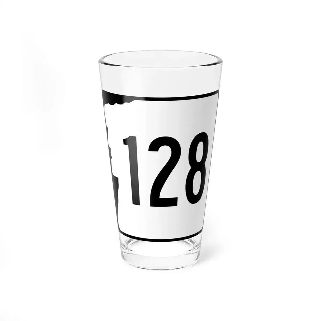 NH Route 128 (New Hampshire) (Road Sign) Pint Glass 16oz 16oz - Go Mug Yourself
