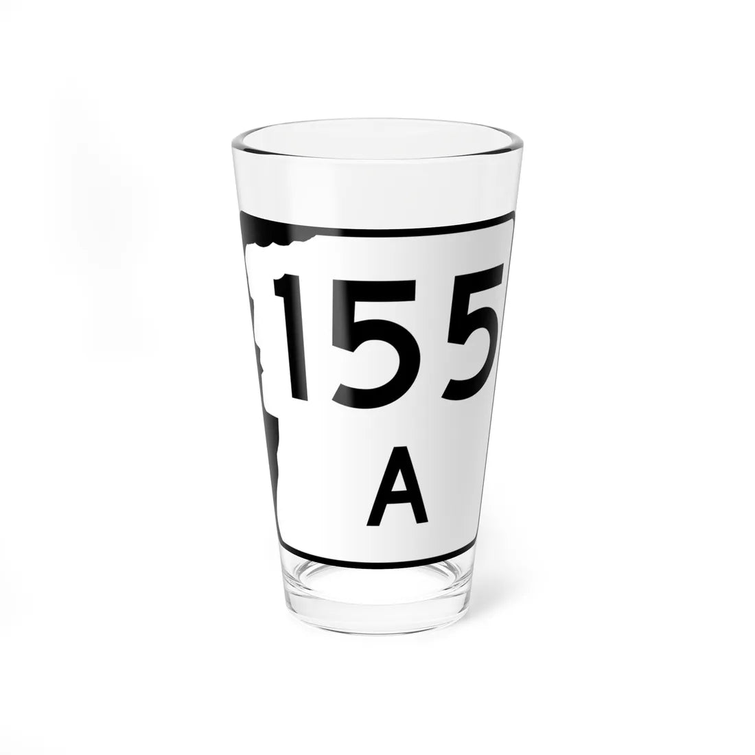 NH Route 155A (New Hampshire) (Road Sign) Pint Glass 16oz 16oz - Go Mug Yourself