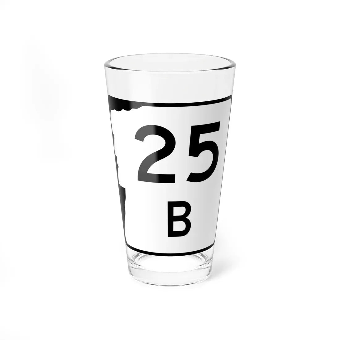 NH Route 25B (New Hampshire) (Road Sign) Pint Glass 16oz 16oz - Go Mug Yourself