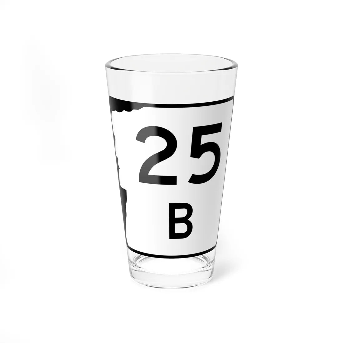NH Route 25B (New Hampshire) (Road Sign) Pint Glss 16oz 16oz - Go Mug Yourself