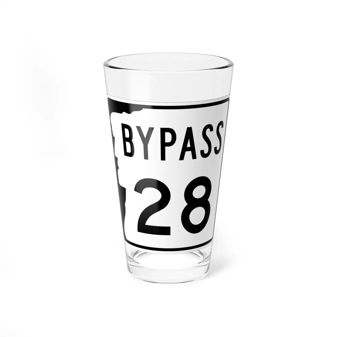 NH Route 28 Bypass (New Hampshire) (Road Sign) Pint Glass 16oz 16oz - Go Mug Yourself