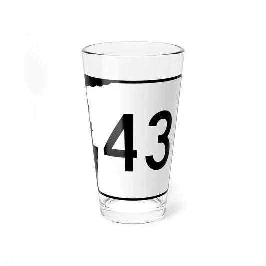 NH Route 43 (New Hampshire) (Road Sign) Pint Glass 16oz 16oz - Go Mug Yourself