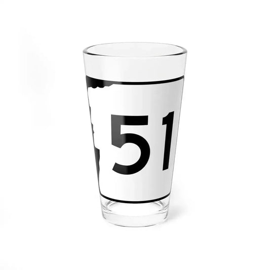 NH Route 51 (New Hampshire) (Road Sign) Pint Glass 16oz 16oz - Go Mug Yourself