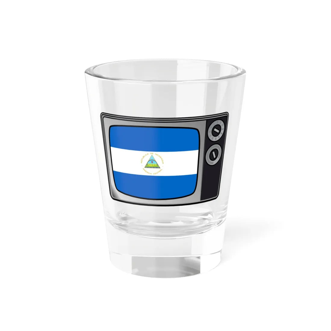 Nicaragua flag tv (Nicaragua) Shot Glass 1.5oz 1.5oz - Go Mug Yourself