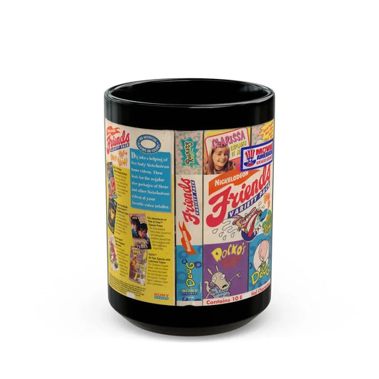 NICKELODEON FRIENDS VARIETY PACK (VHS COVER) - Black Coffee Mug 15oz - Go Mug Yourself