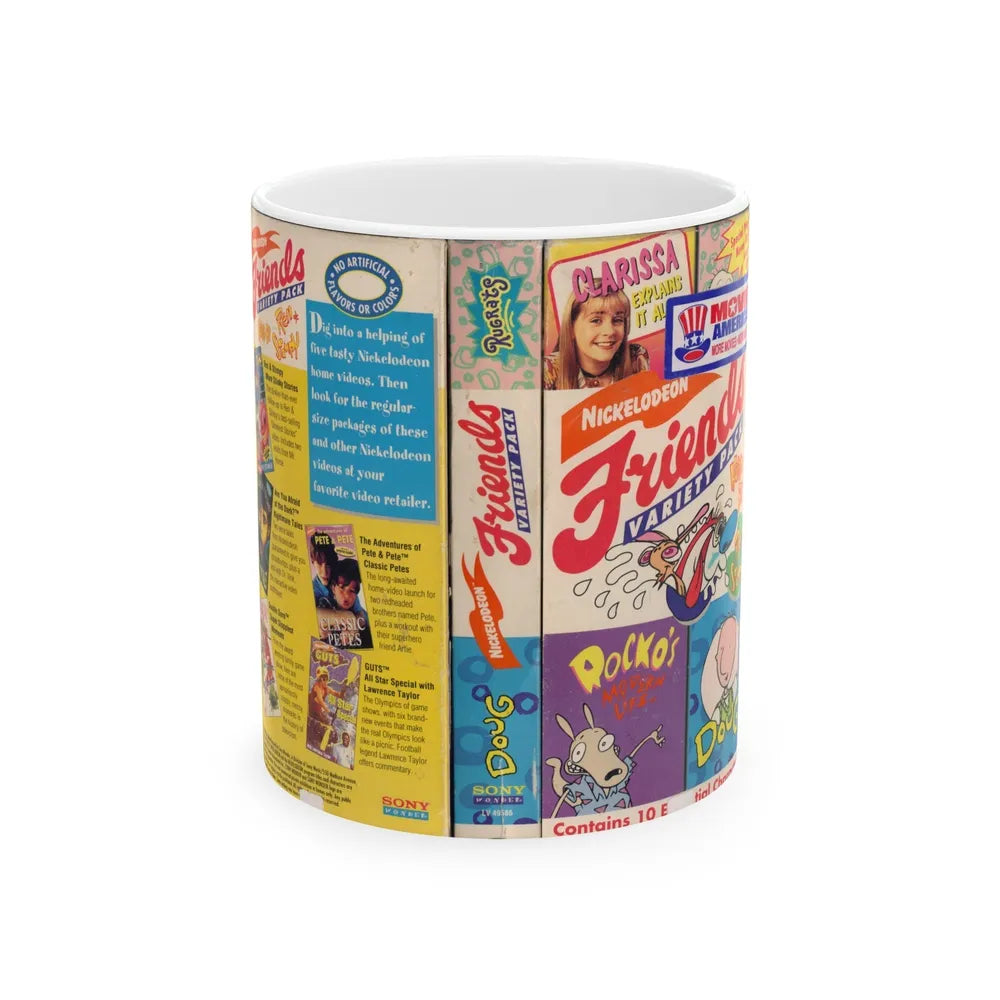 NICKELODEON FRIENDS VARIETY PACK (VHS COVER) - White Coffee Mug-11oz-Go Mug Yourself