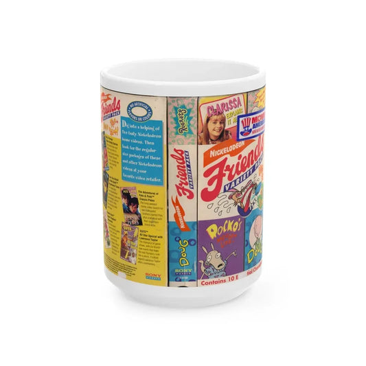 NICKELODEON FRIENDS VARIETY PACK (VHS COVER) - White Coffee Mug 15oz - Go Mug Yourself