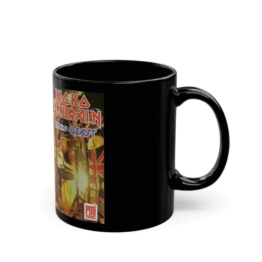 NICKO MCBRAIN RYTHMS OF THE BEAST (VHS COVER) - Black Coffee Mug-Go Mug Yourself