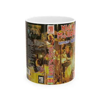 NICKO MCBRAIN RYTHMS OF THE BEAST (VHS COVER) - White Coffee Mug 11oz - Go Mug Yourself