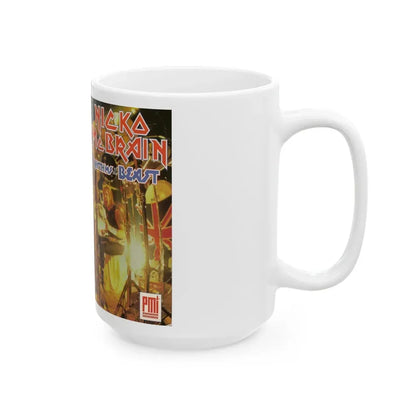 NICKO MCBRAIN RYTHMS OF THE BEAST (VHS COVER) - White Coffee Mug - Go Mug Yourself