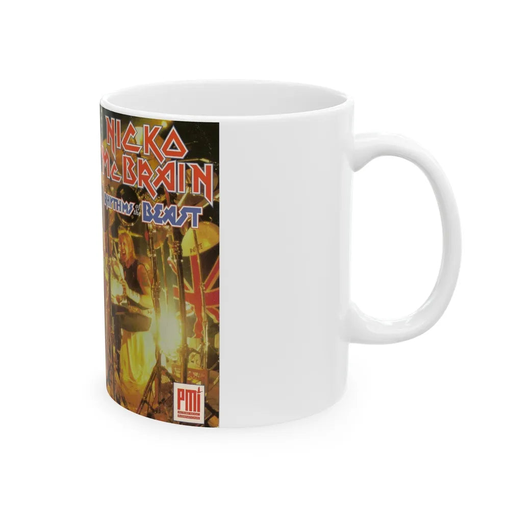 NICKO MCBRAIN RYTHMS OF THE BEAST (VHS COVER) - White Coffee Mug-Go Mug Yourself