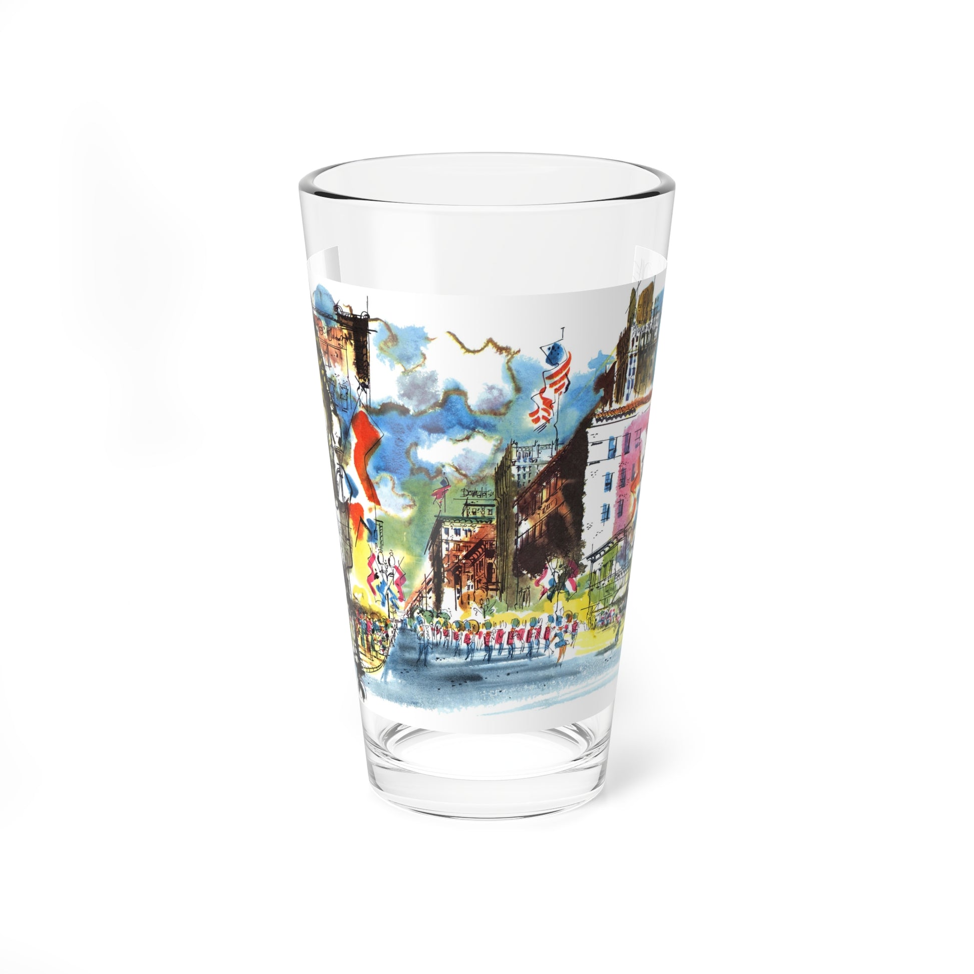 Nicollet Avenue, Minneapolis by Cedric Adams, Esquire, 1954 (Magazine Illustration) Pint Glass 16oz-16oz-Go Mug Yourself