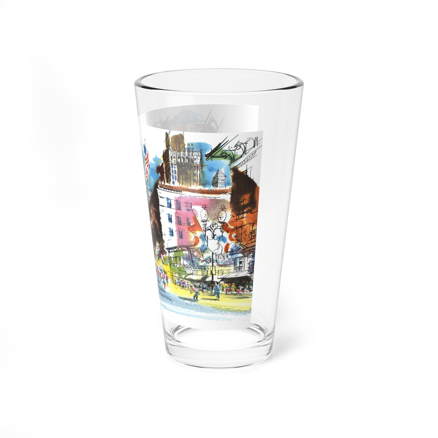 Nicollet Avenue, Minneapolis by Cedric Adams, Esquire, 1954 (Magazine Illustration) Pint Glass 16oz-Go Mug Yourself