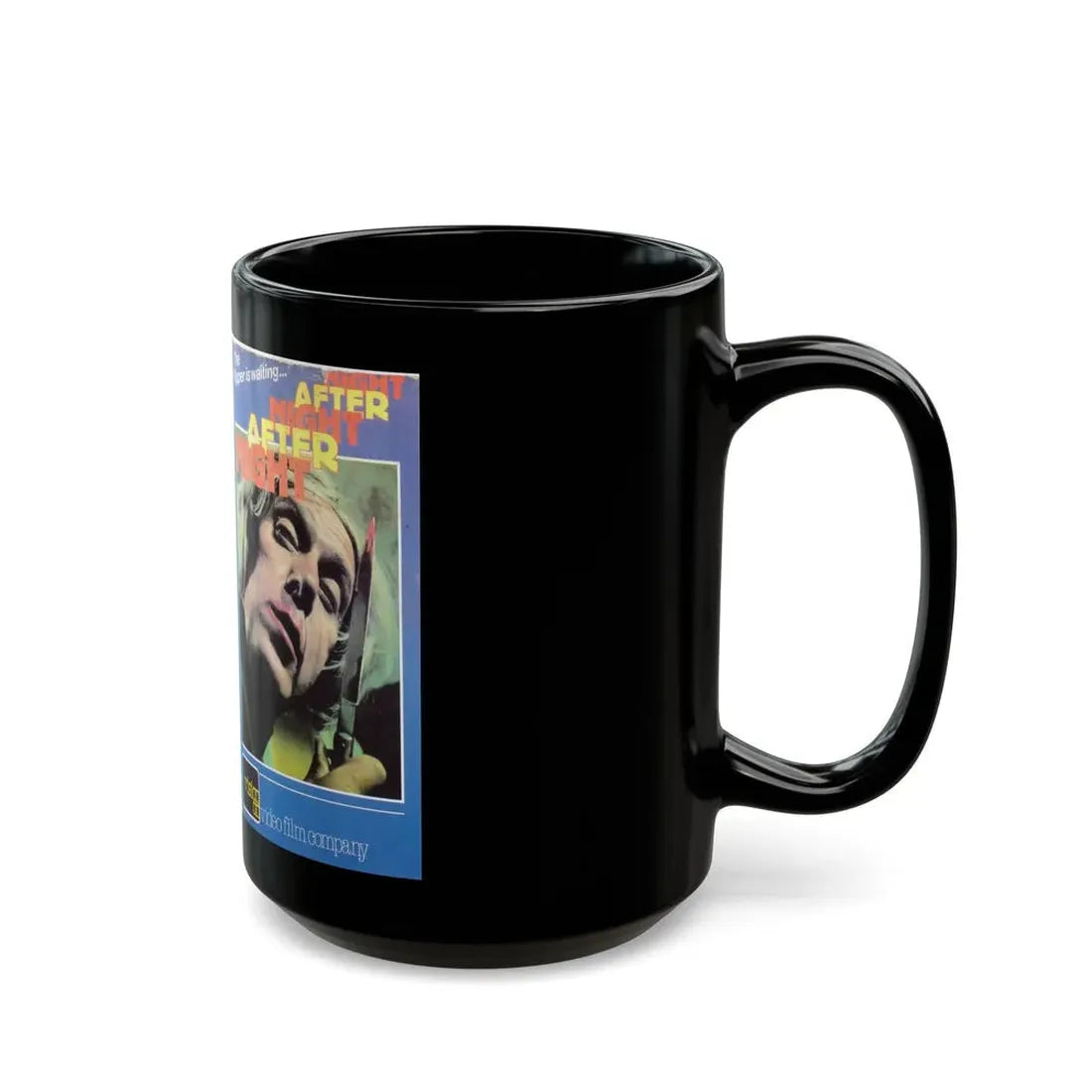 NIGHT AFTER NIGHT AFTER NIGHT (VHS COVER) - Black Coffee Mug - Go Mug Yourself