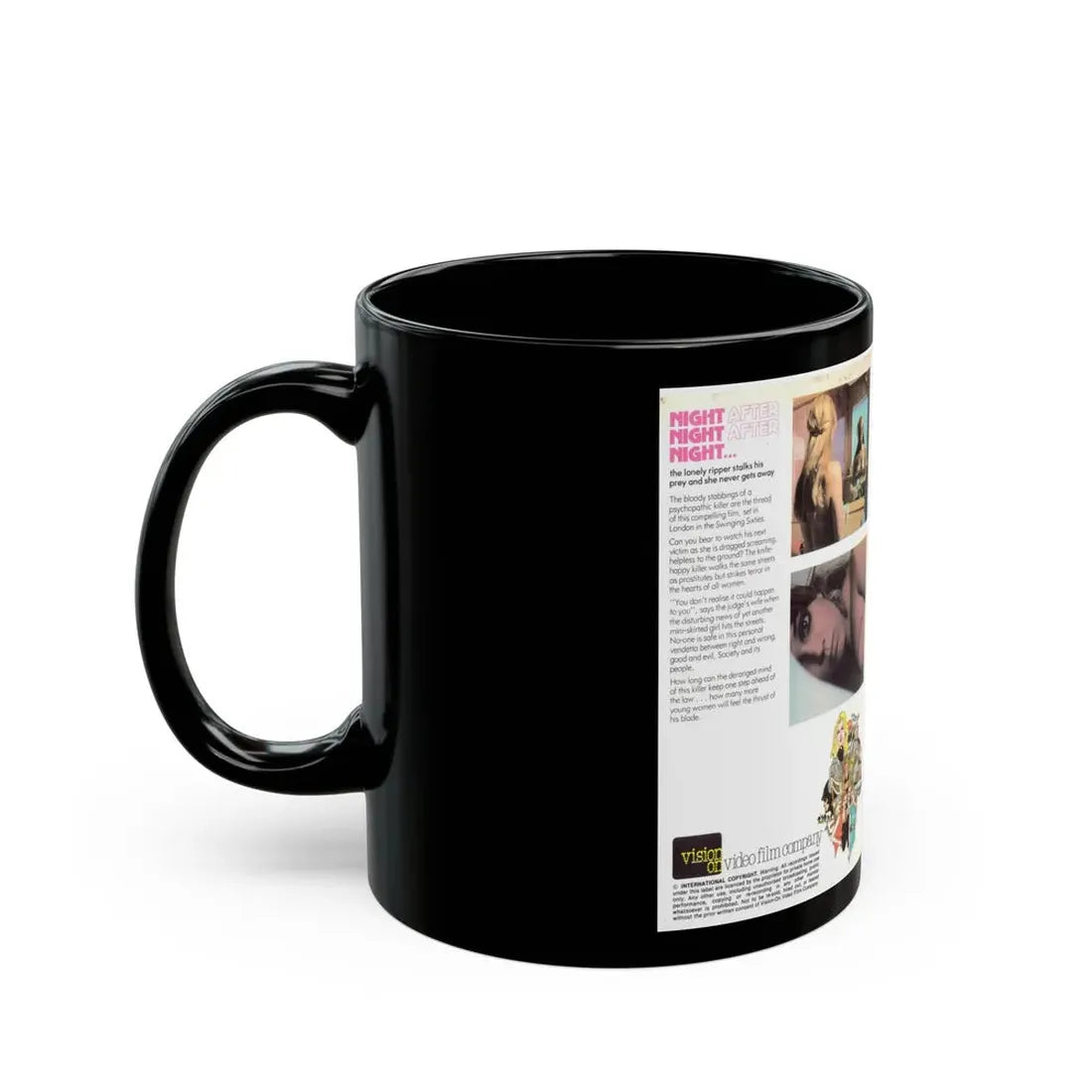 NIGHT AFTER NIGHT AFTER NIGHT (VHS COVER) - Black Coffee Mug - Go Mug Yourself