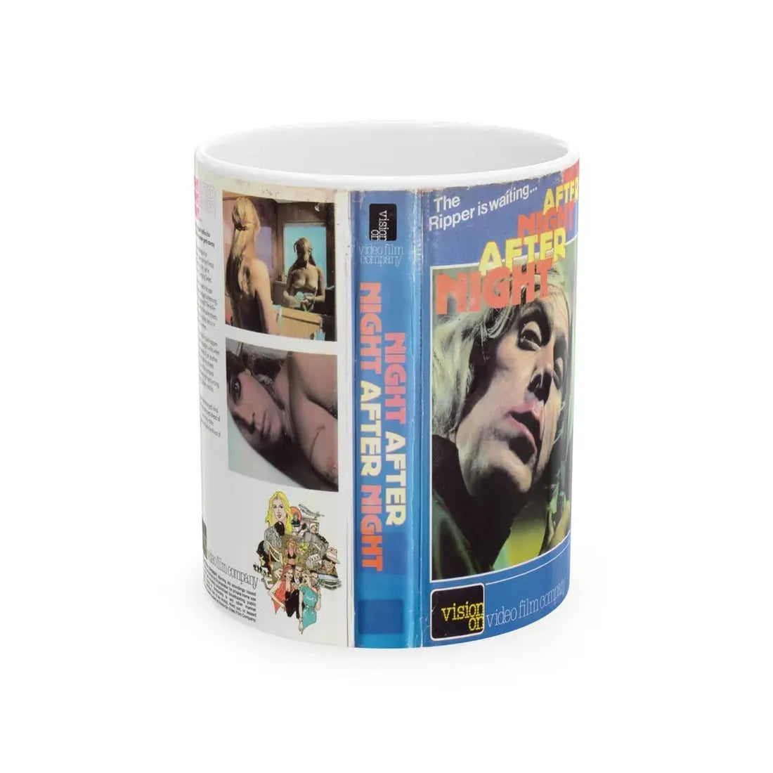 NIGHT AFTER NIGHT AFTER NIGHT (VHS COVER) - White Coffee Mug 11oz - Go Mug Yourself