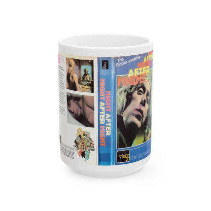 NIGHT AFTER NIGHT AFTER NIGHT (VHS COVER) - White Coffee Mug 15oz - Go Mug Yourself