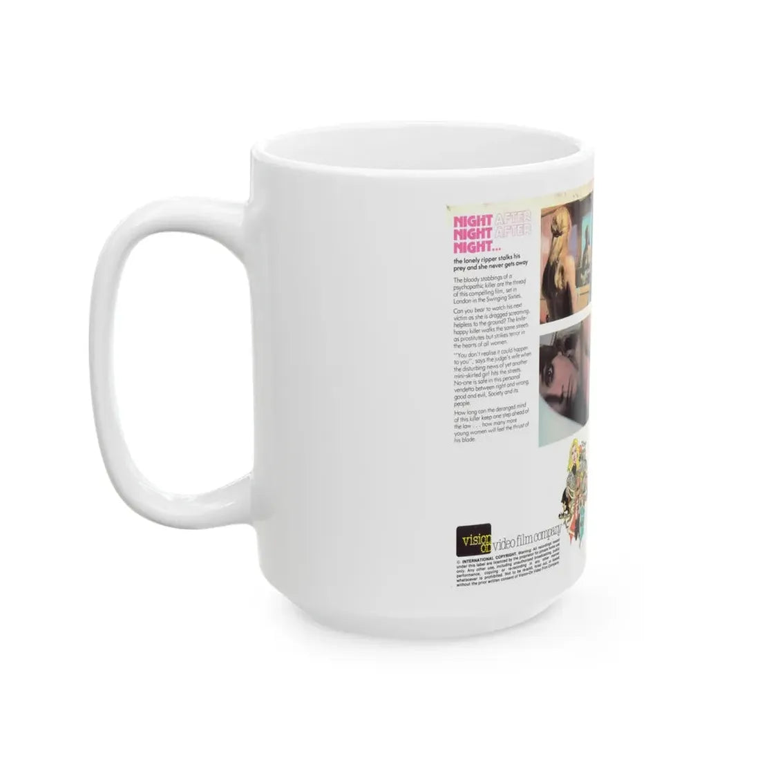 NIGHT AFTER NIGHT AFTER NIGHT (VHS COVER) - White Coffee Mug - Go Mug Yourself