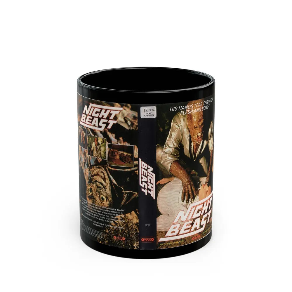 NIGHT BEAST (VHS COVER) - Black Coffee Mug-11oz-Go Mug Yourself