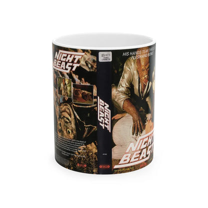 NIGHT BEAST (VHS COVER) - White Coffee Mug-11oz-Go Mug Yourself