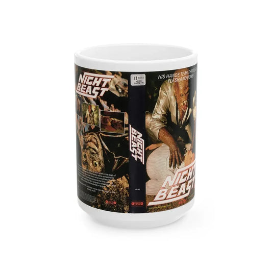 NIGHT BEAST (VHS COVER) - White Coffee Mug 15oz - Go Mug Yourself