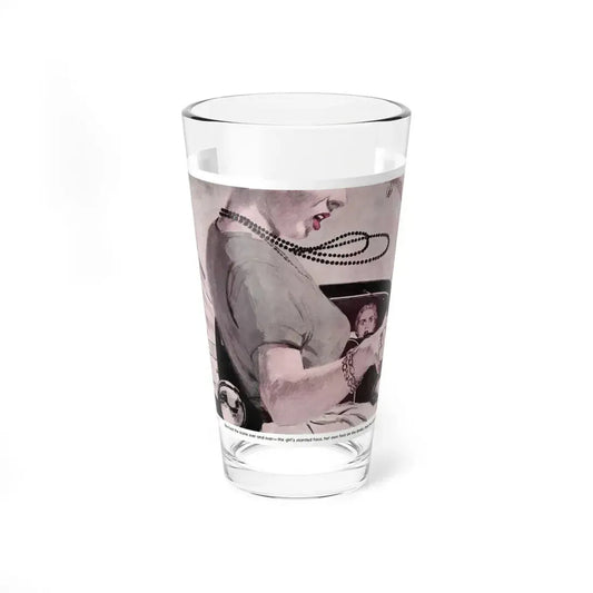 Night Fright (1), Cosmopolitan, November 1953 (Magazine Illustration) Pint Glass 16oz 16oz - Go Mug Yourself