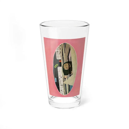 Night Fright (2), Cosmopolitan, November 1953 (Magazine Illustration) Pint Glass 16oz 16oz - Go Mug Yourself