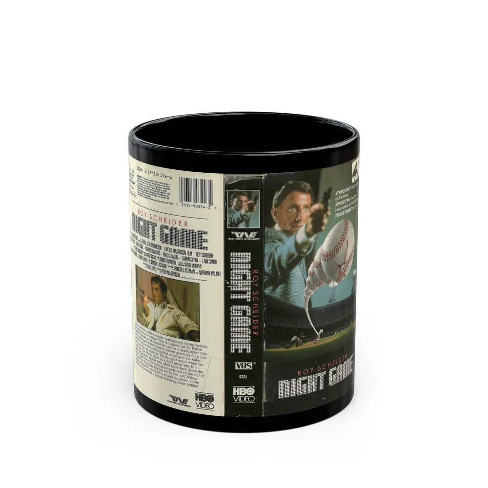 NIGHT GAME (VHS COVER) - Black Coffee Mug-11oz-Go Mug Yourself