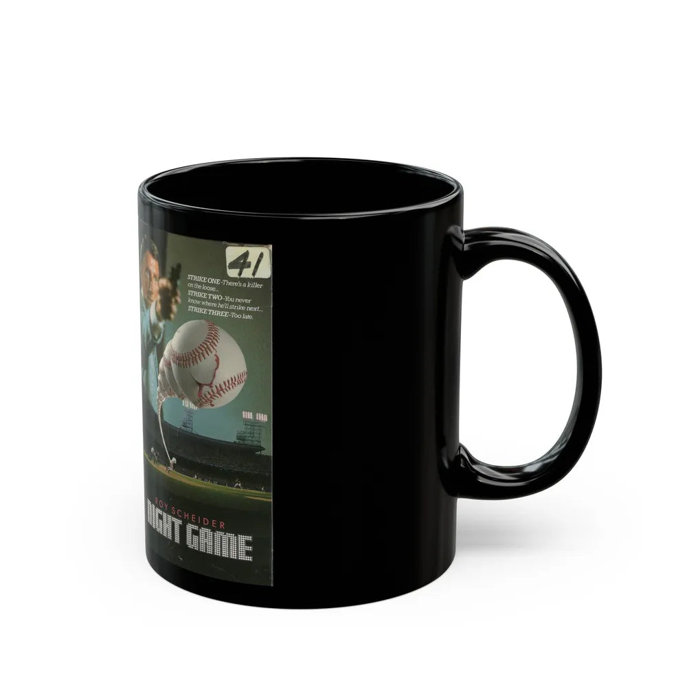 NIGHT GAME (VHS COVER) - Black Coffee Mug-Go Mug Yourself