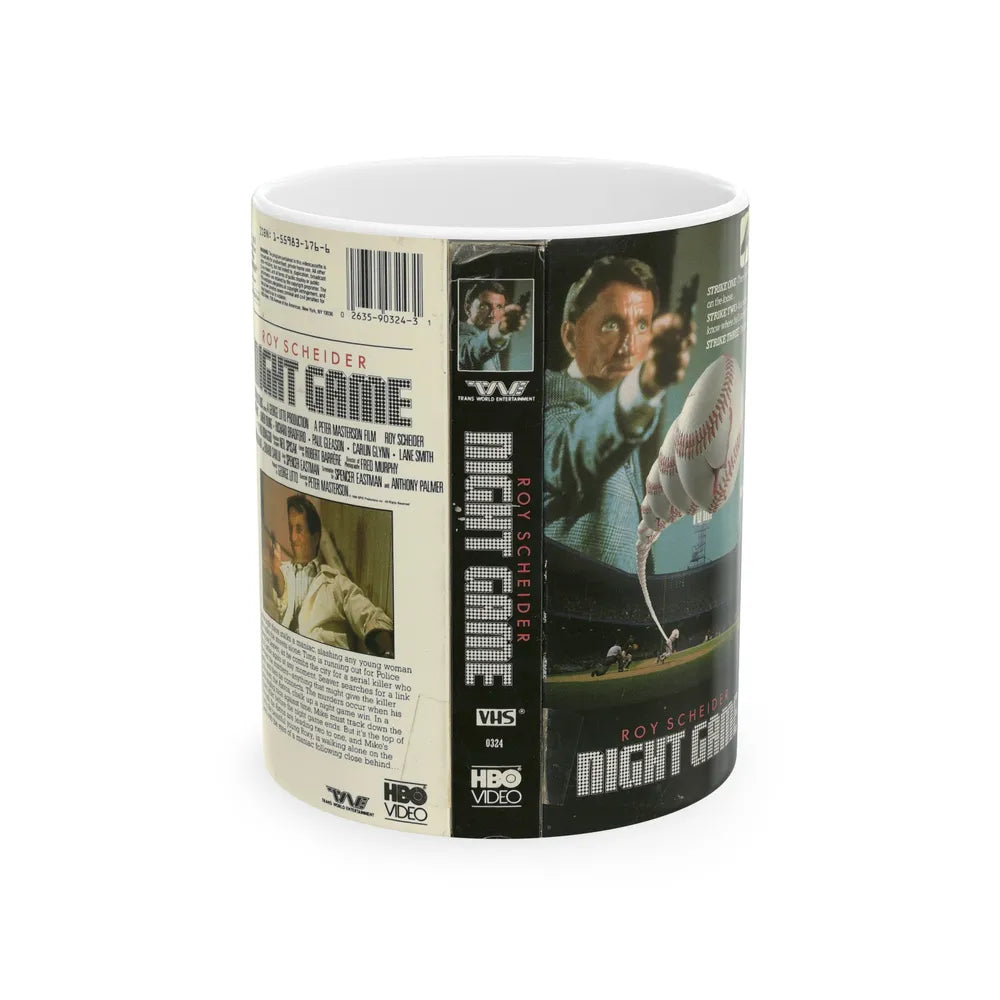 NIGHT GAME (VHS COVER) - White Coffee Mug-11oz-Go Mug Yourself