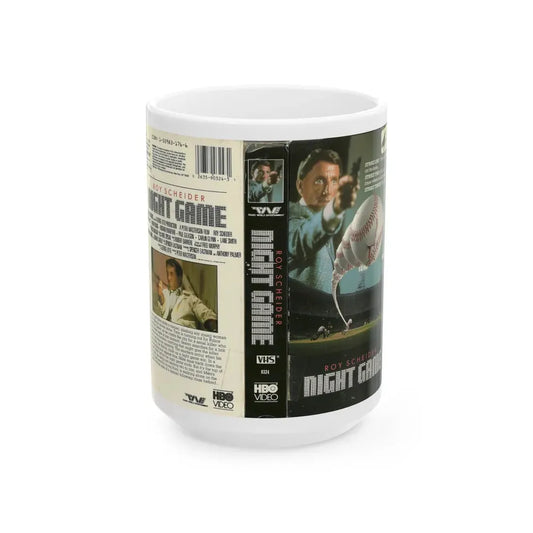 NIGHT GAME (VHS COVER) - White Coffee Mug 15oz - Go Mug Yourself