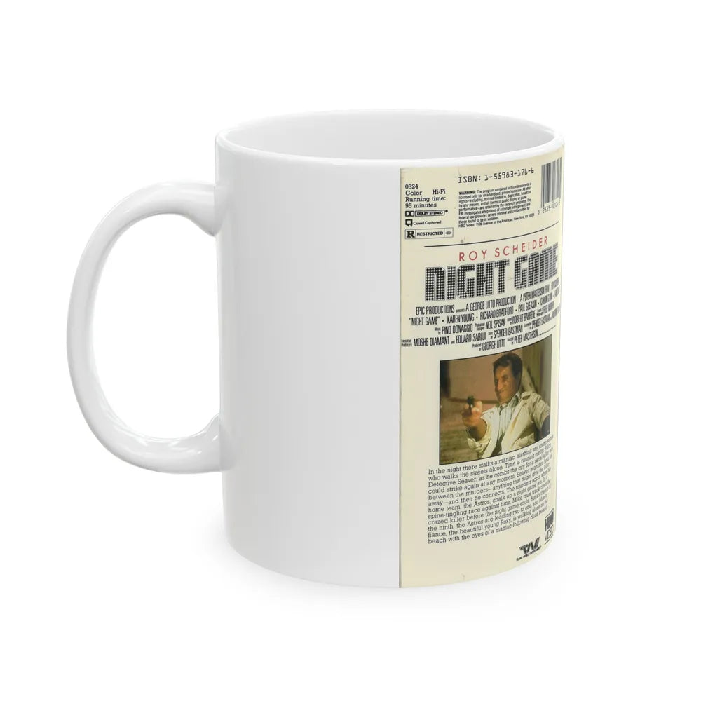 NIGHT GAME (VHS COVER) - White Coffee Mug-Go Mug Yourself