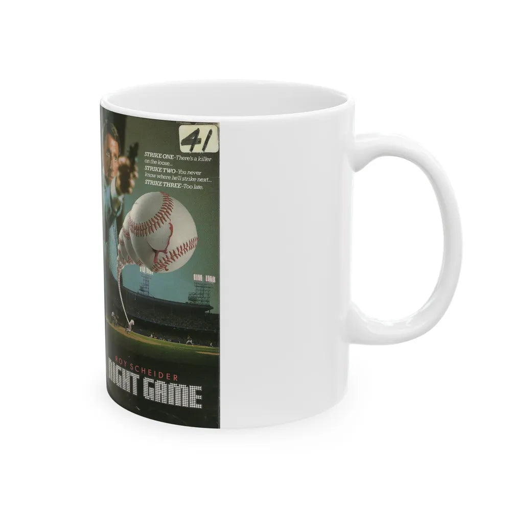 NIGHT GAME (VHS COVER) - White Coffee Mug-Go Mug Yourself