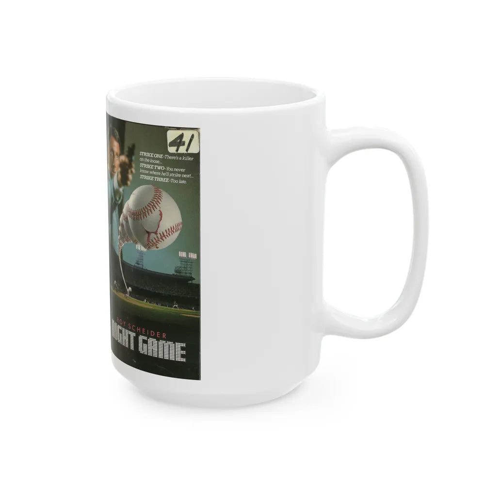 NIGHT GAME (VHS COVER) - White Coffee Mug-Go Mug Yourself