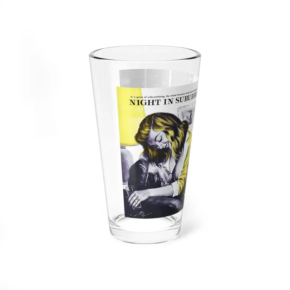 Night In Suburbia, Adam magazine, Vol. 6 No. 2, 1961 (Magazine Illustration) Pint Glass 16oz - Go Mug Yourself