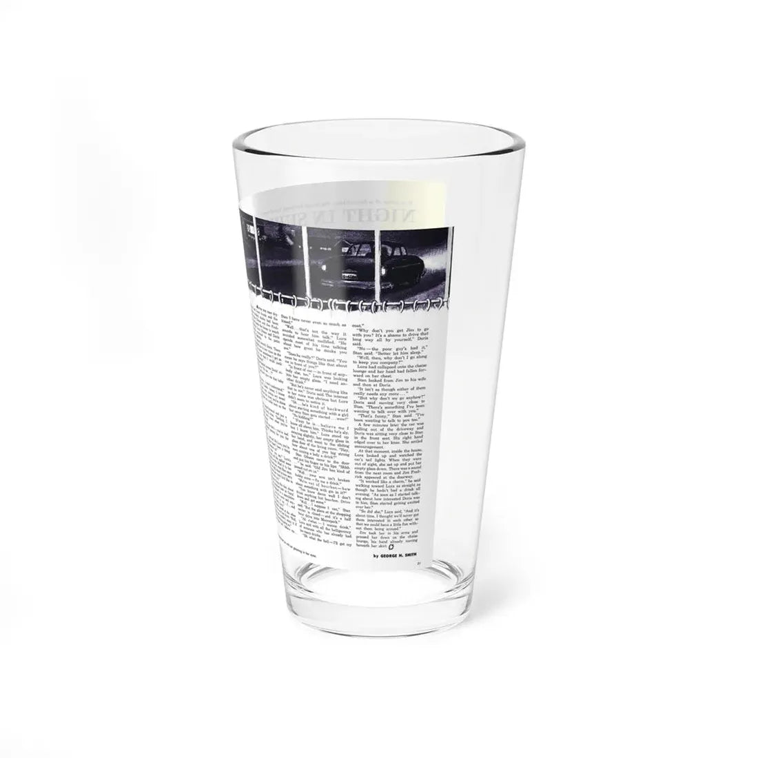 Night In Suburbia, Adam magazine, Vol. 6 No. 2, 1961 (Magazine Illustration) Pint Glass 16oz - Go Mug Yourself