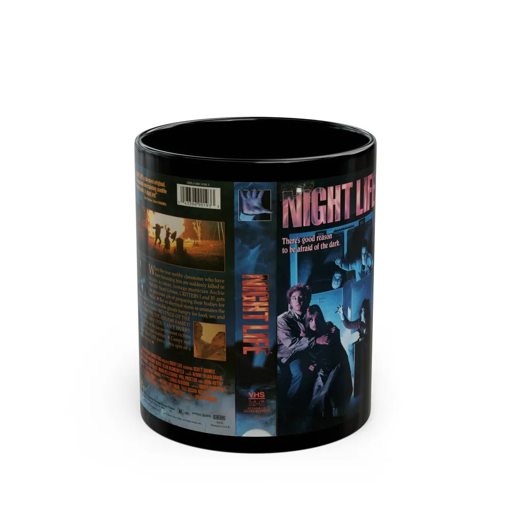 NIGHT LIFE (VHS COVER) - Black Coffee Mug-11oz-Go Mug Yourself