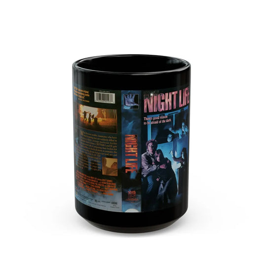 NIGHT LIFE (VHS COVER) - Black Coffee Mug-15oz-Go Mug Yourself