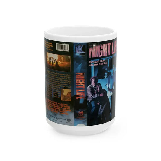 NIGHT LIFE (VHS COVER) - White Coffee Mug 15oz - Go Mug Yourself