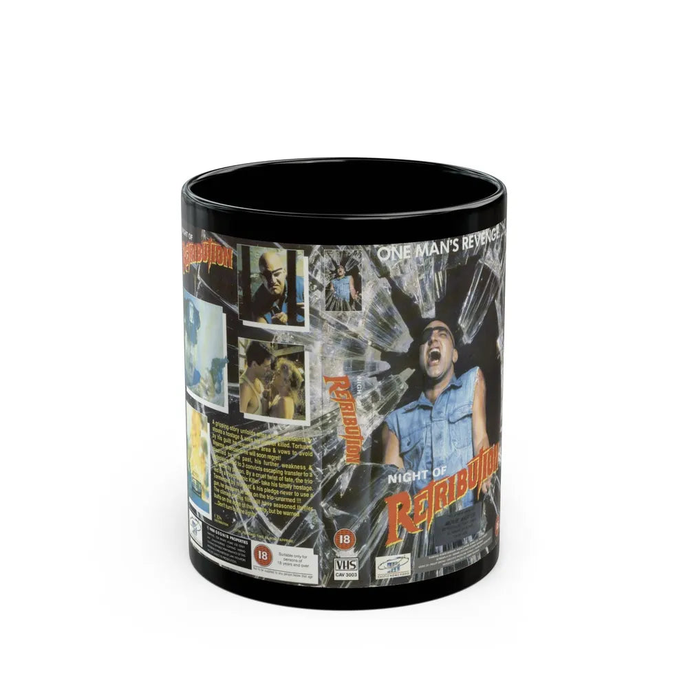 NIGHT OF RETRIBUTION (VHS COVER) - Black Coffee Mug-11oz-Go Mug Yourself