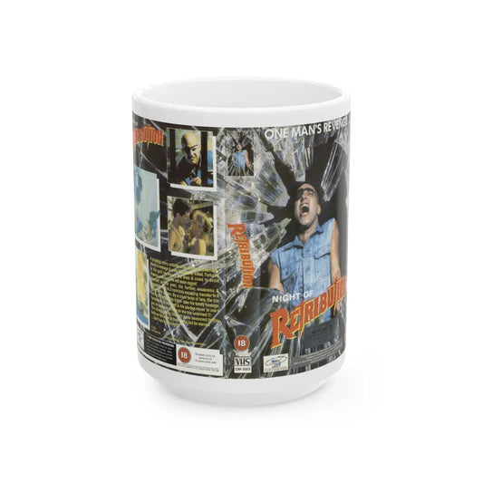 NIGHT OF RETRIBUTION (VHS COVER) - White Coffee Mug-15oz-Go Mug Yourself