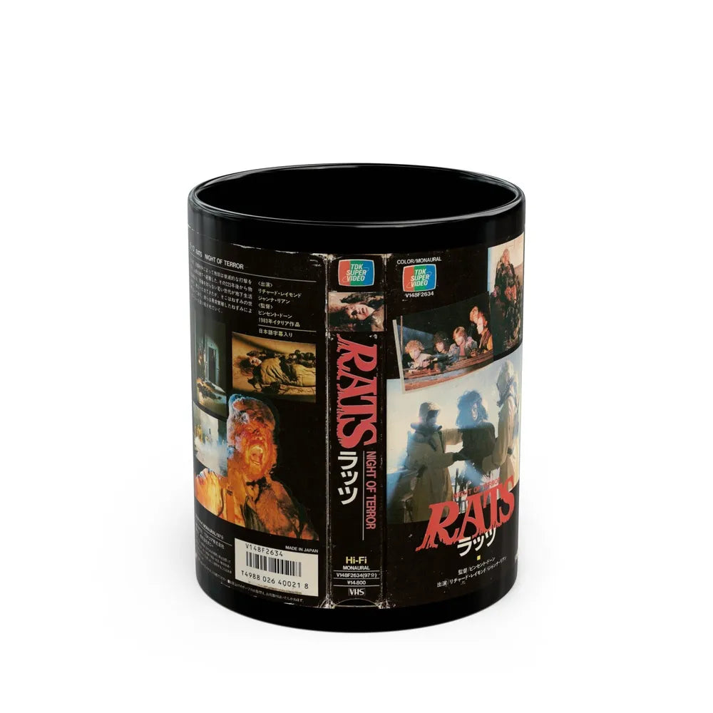 NIGHT OF TERROR RATS (VHS COVER) - Black Coffee Mug-11oz-Go Mug Yourself